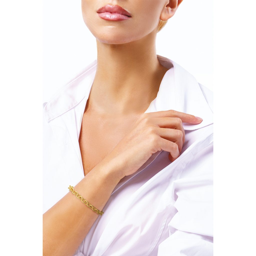 | LABOR CHAIN yellow gold bracelet with knurled link