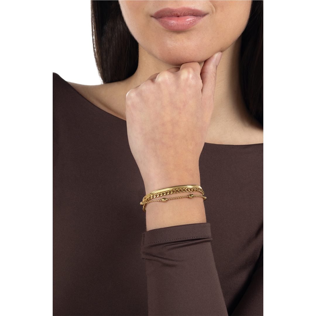 MULTILINE three-strand bracelet in polished steel - Image 2