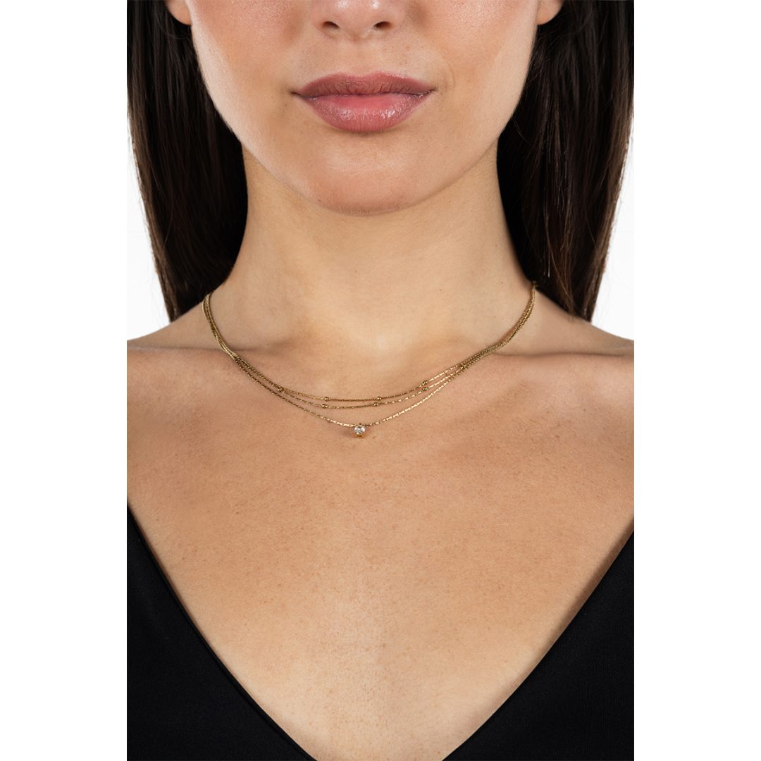 MULTILINE collana tre fili con pendente centrale - immagine 2