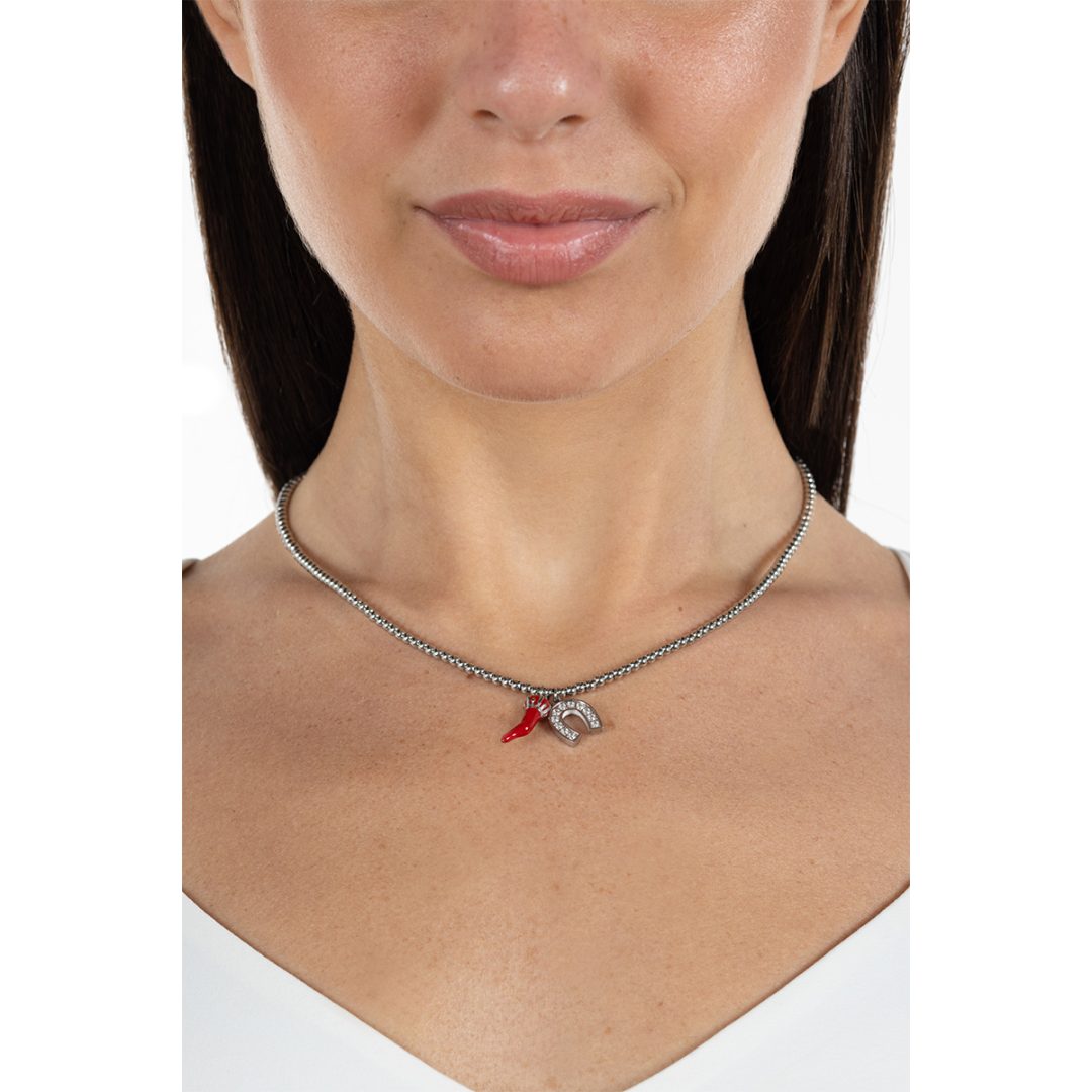 LUCKY CHARMS necklace with horn and horseshoe pendant - Image 2