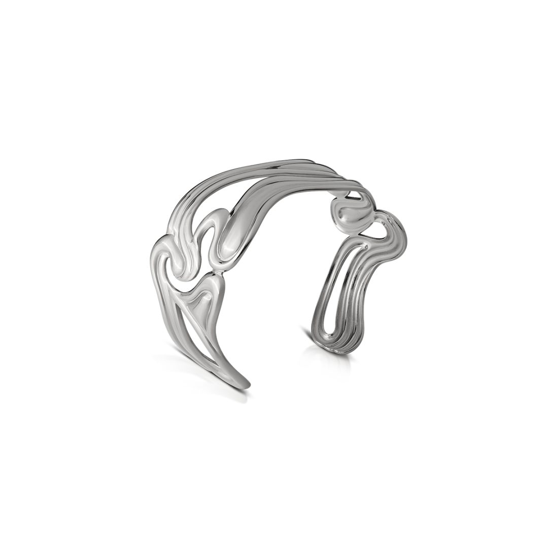 AURA bracciale rigido bangle ondulato - immagine 2