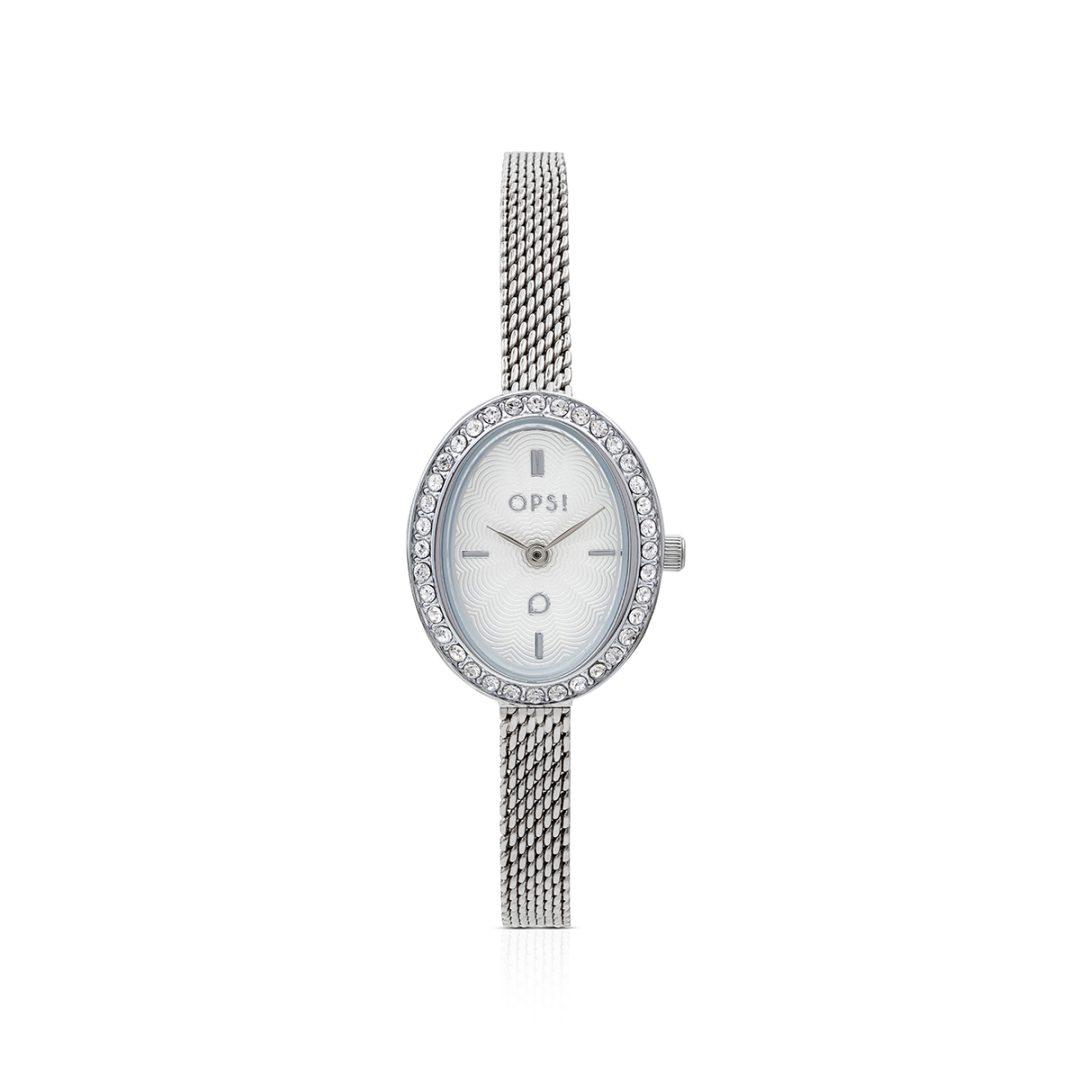 ROYAL OVALIS watch with a metal and crystal case and a metal mesh bracelet. - Image 3