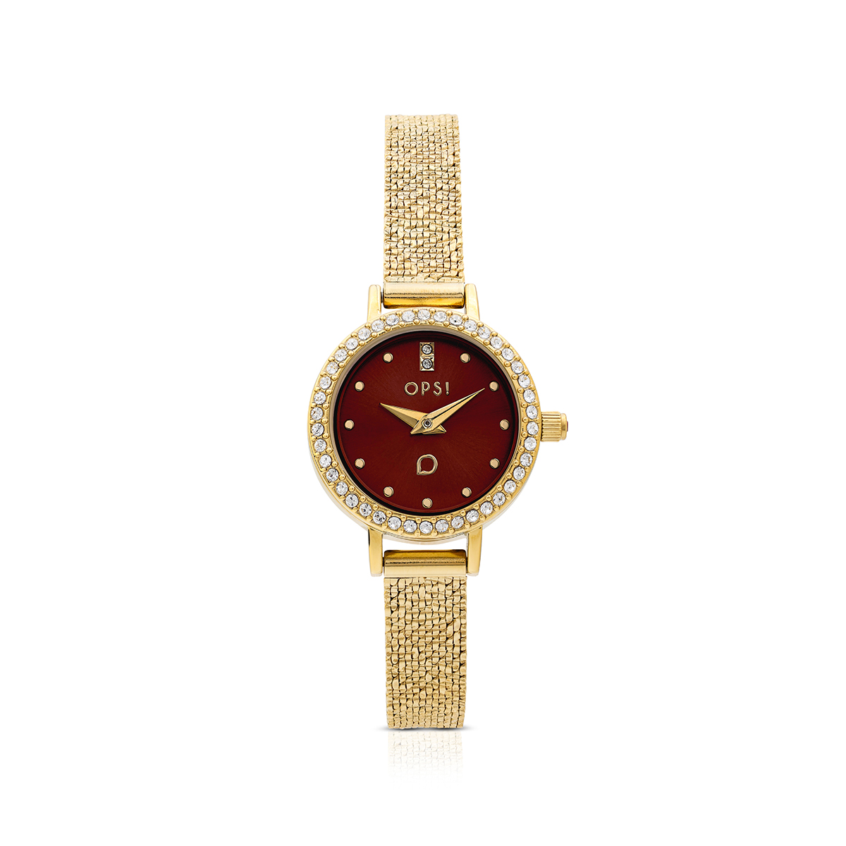 ALLURE watch with a metal case and diamond-cut mesh bracelet.