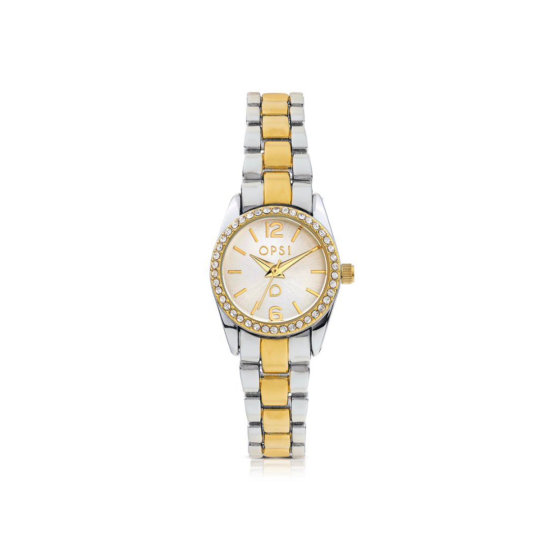 CRYSTAL EDGE watch with metal case and metal bracelet