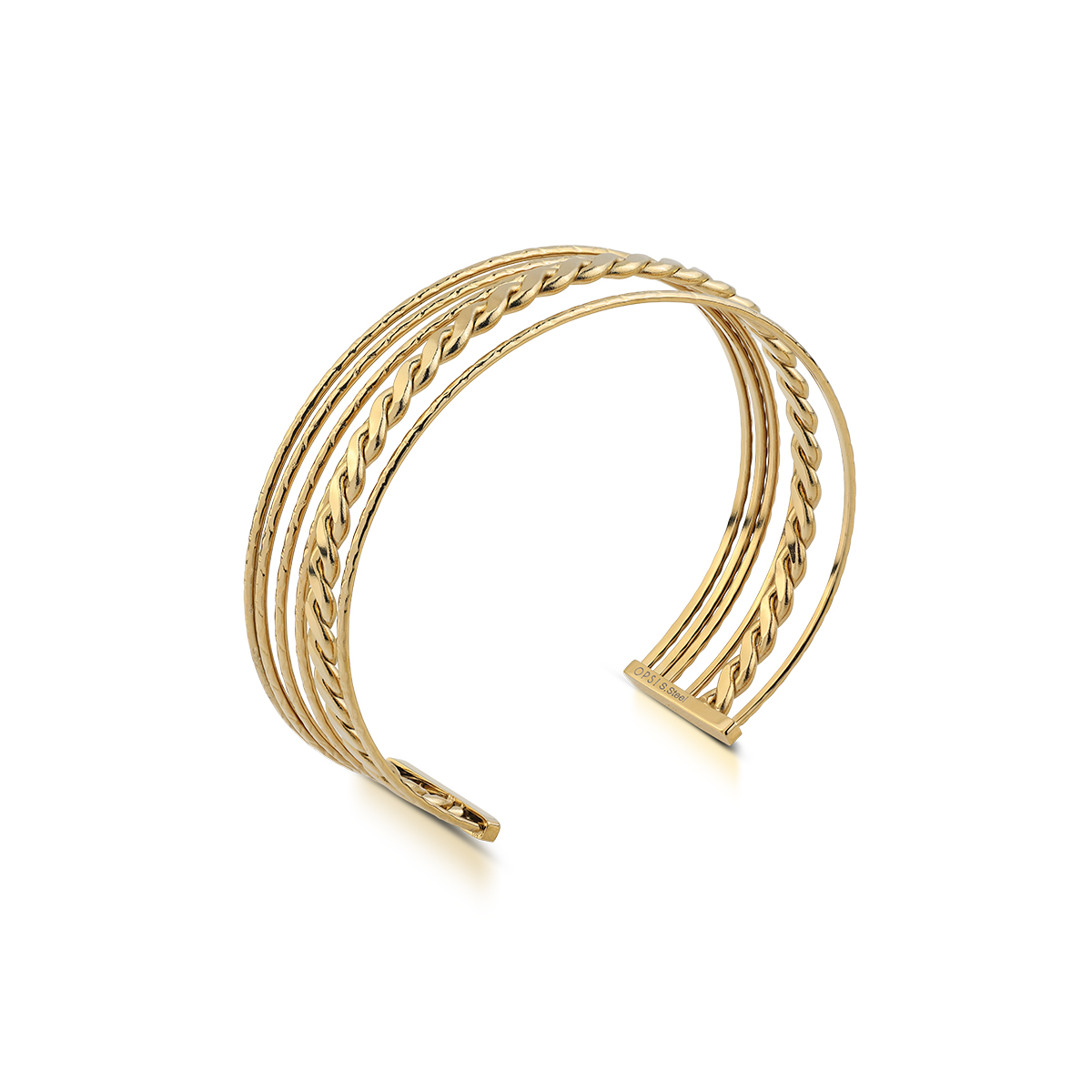 AURA hammered rigid bracelet multiline