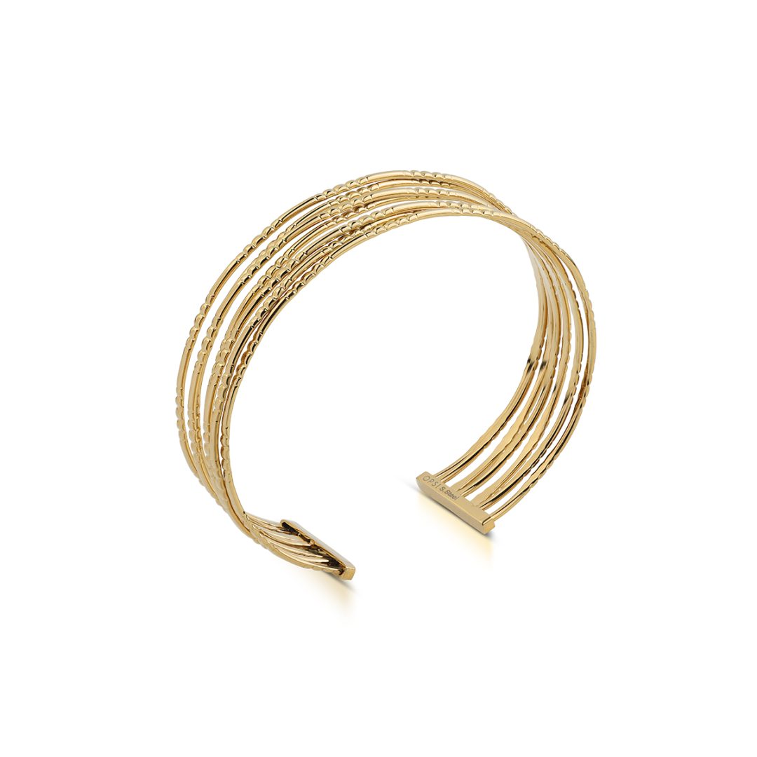 AURA hammered rigid bracelet multiline (Copia)