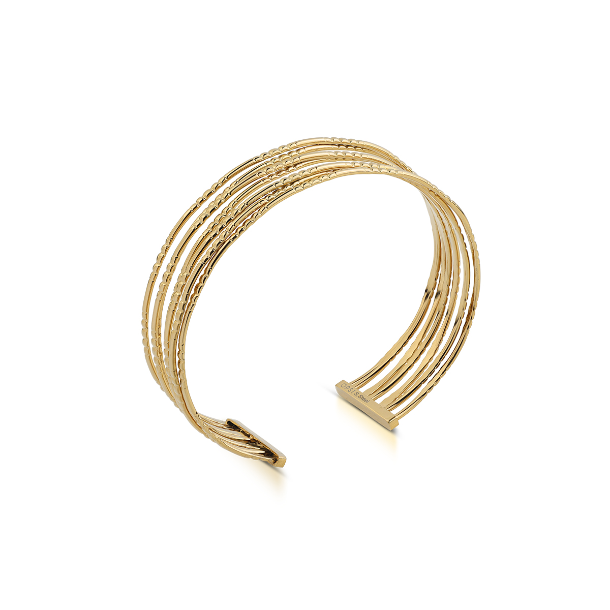 AURA hammered rigid bracelet multiline (Copia)