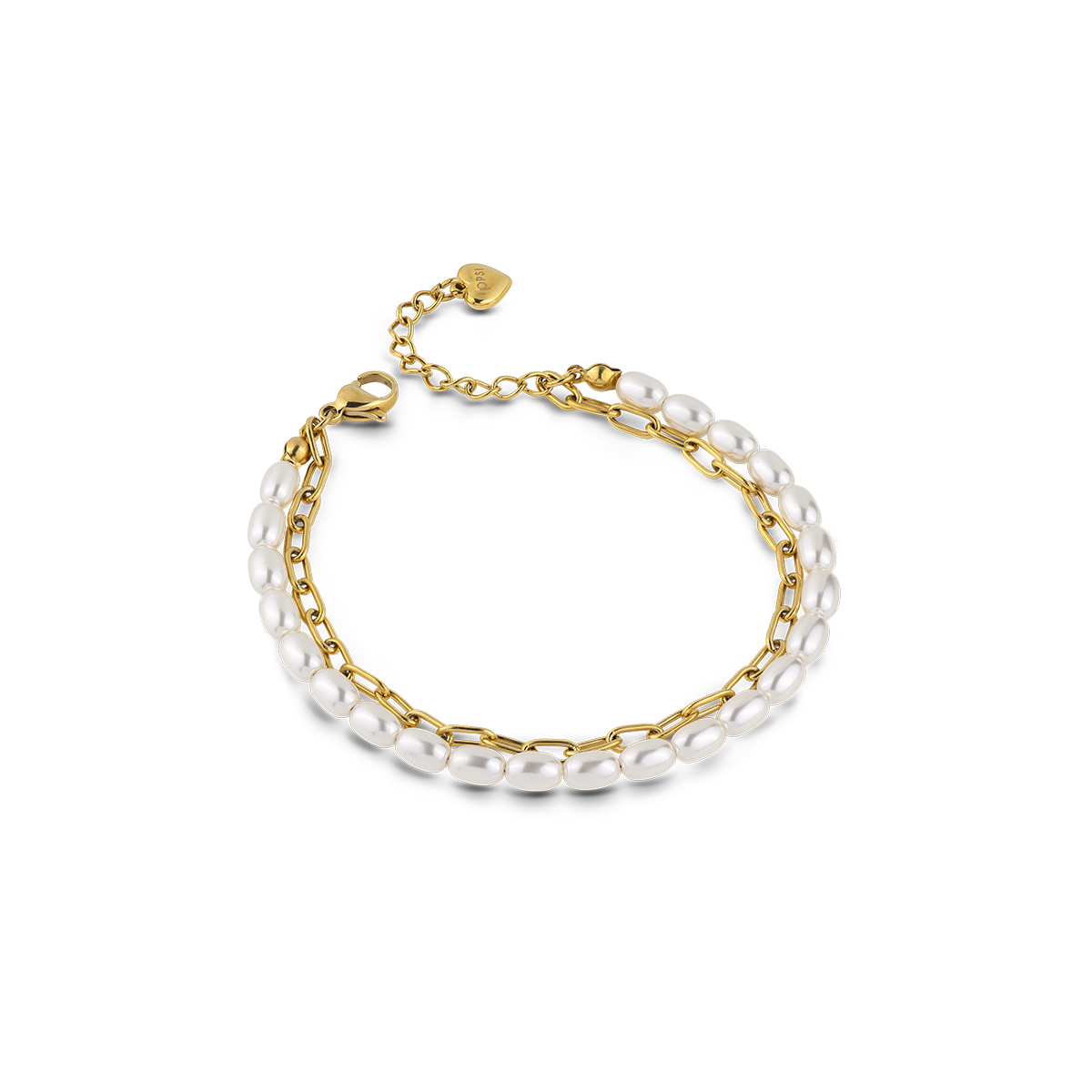 PURE PEARL bracciale perle bianche con catena