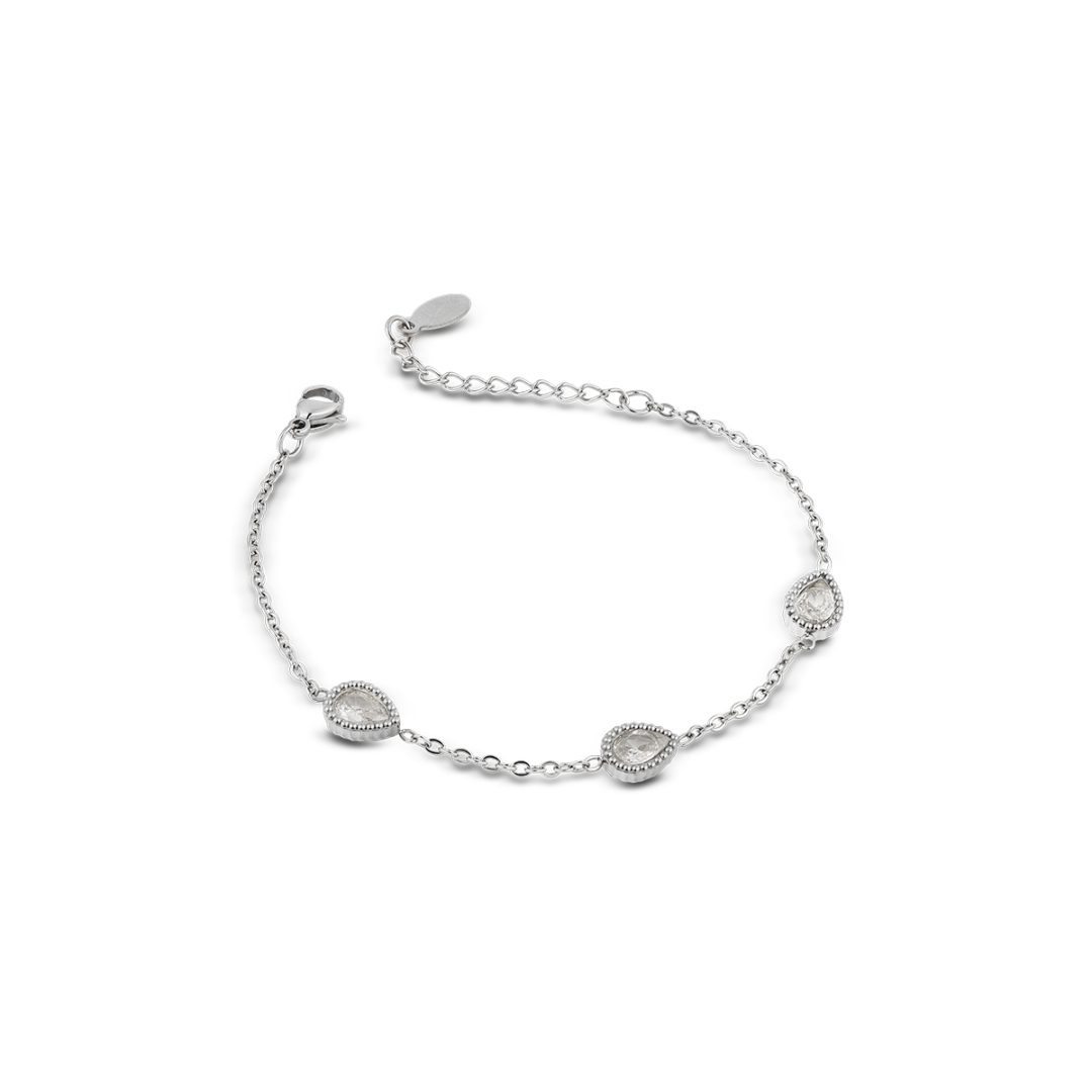 ARIEL bracciale catena con dettaglio goccia con cristalli - immagine 3