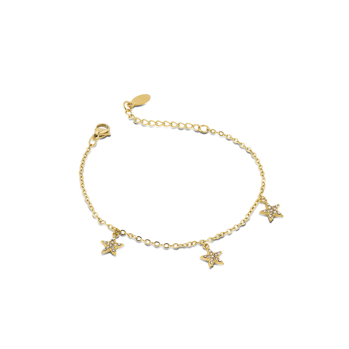ARIEL bracciale catena con pendenti stella con cristalli