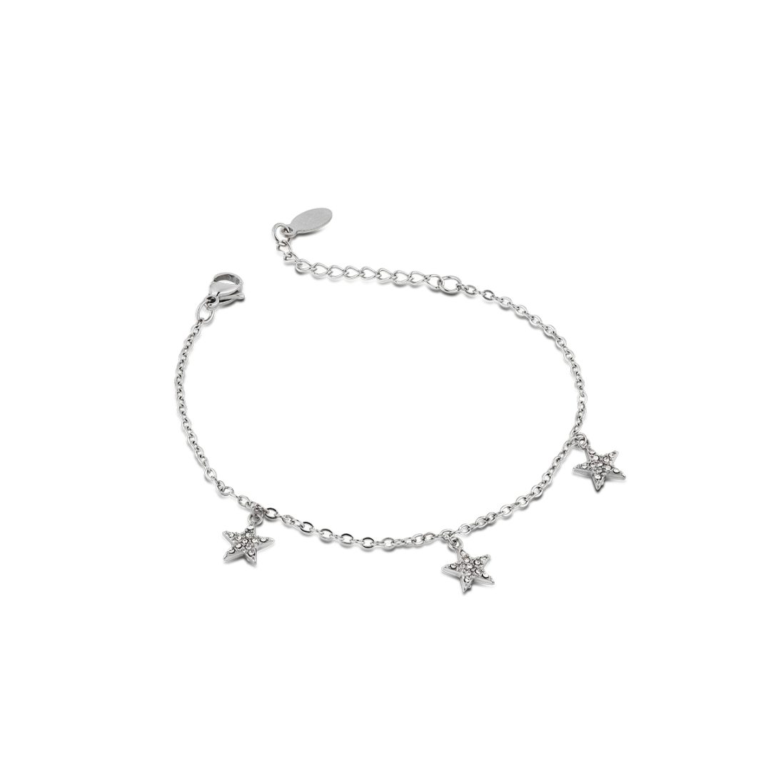 ARIEL bracciale catena con pendenti stella con cristalli - immagine 3