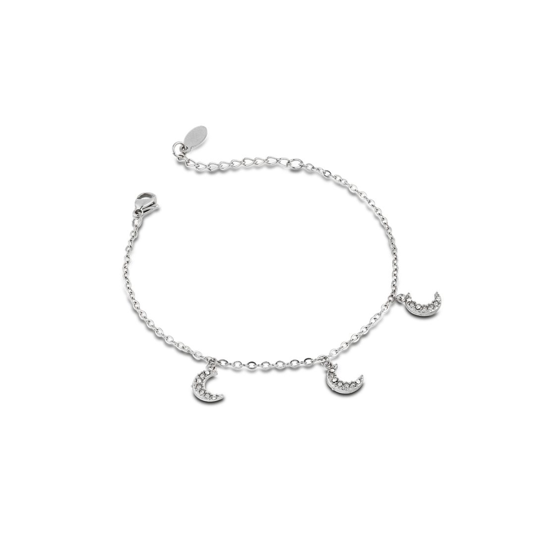 ARIEL bracciale catena con pendenti luna con cristalli - immagine 3