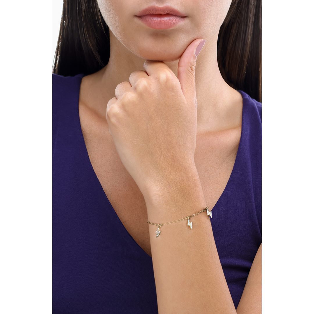 ARIEL bracciale catena con pendenti fulmini con cristalli - immagine 2
