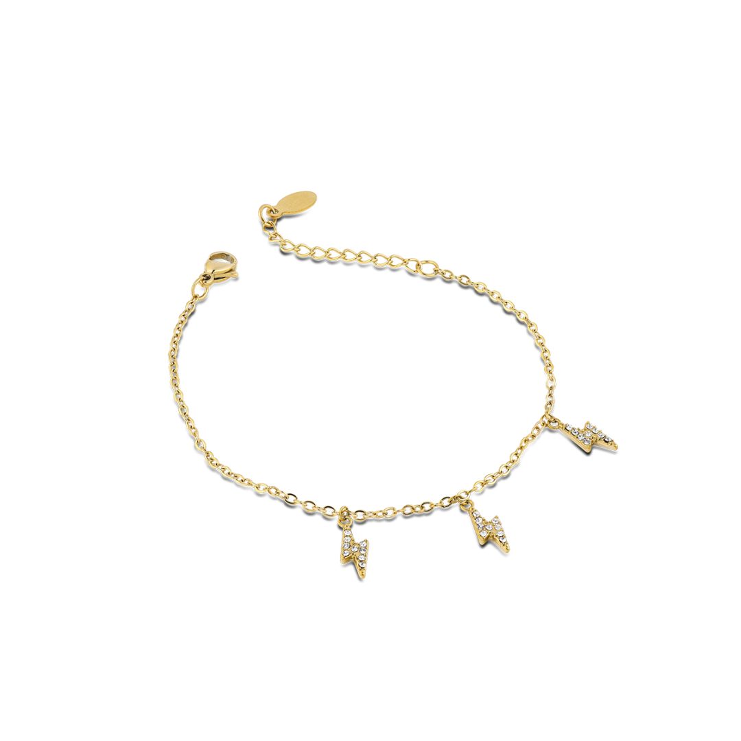 ARIEL bracciale catena con pendenti fulmini con cristalli