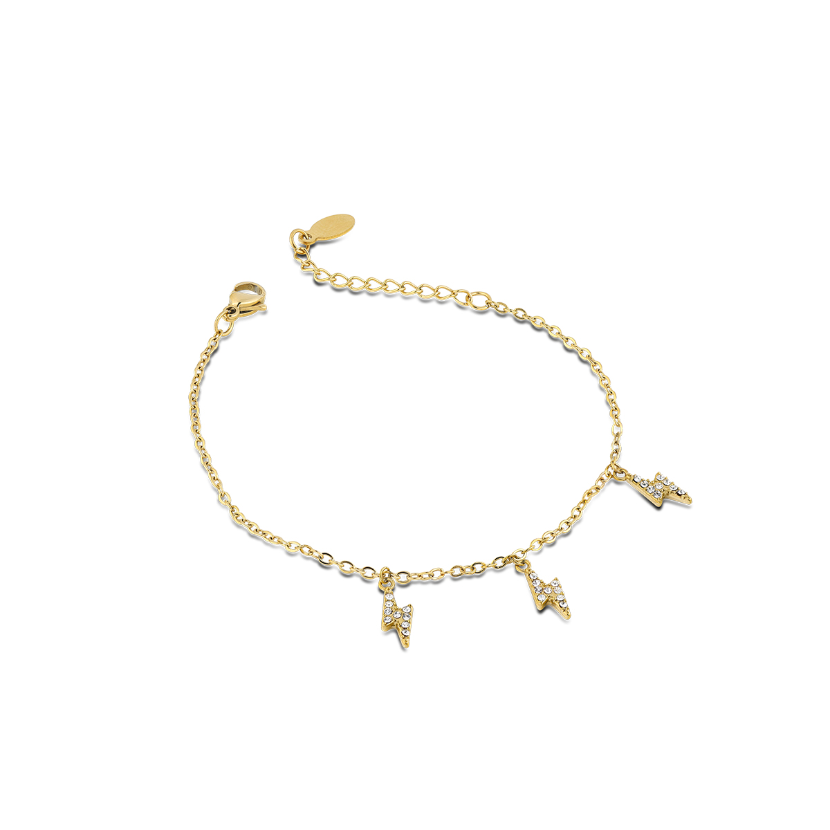 ARIEL bracciale catena con pendenti fulmini con cristalli