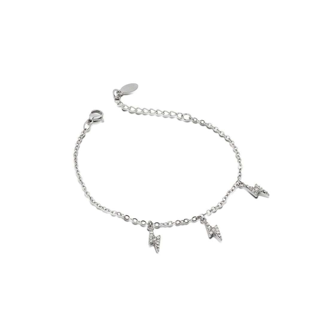 ARIEL bracciale catena con pendenti fulmini con cristalli - immagine 3