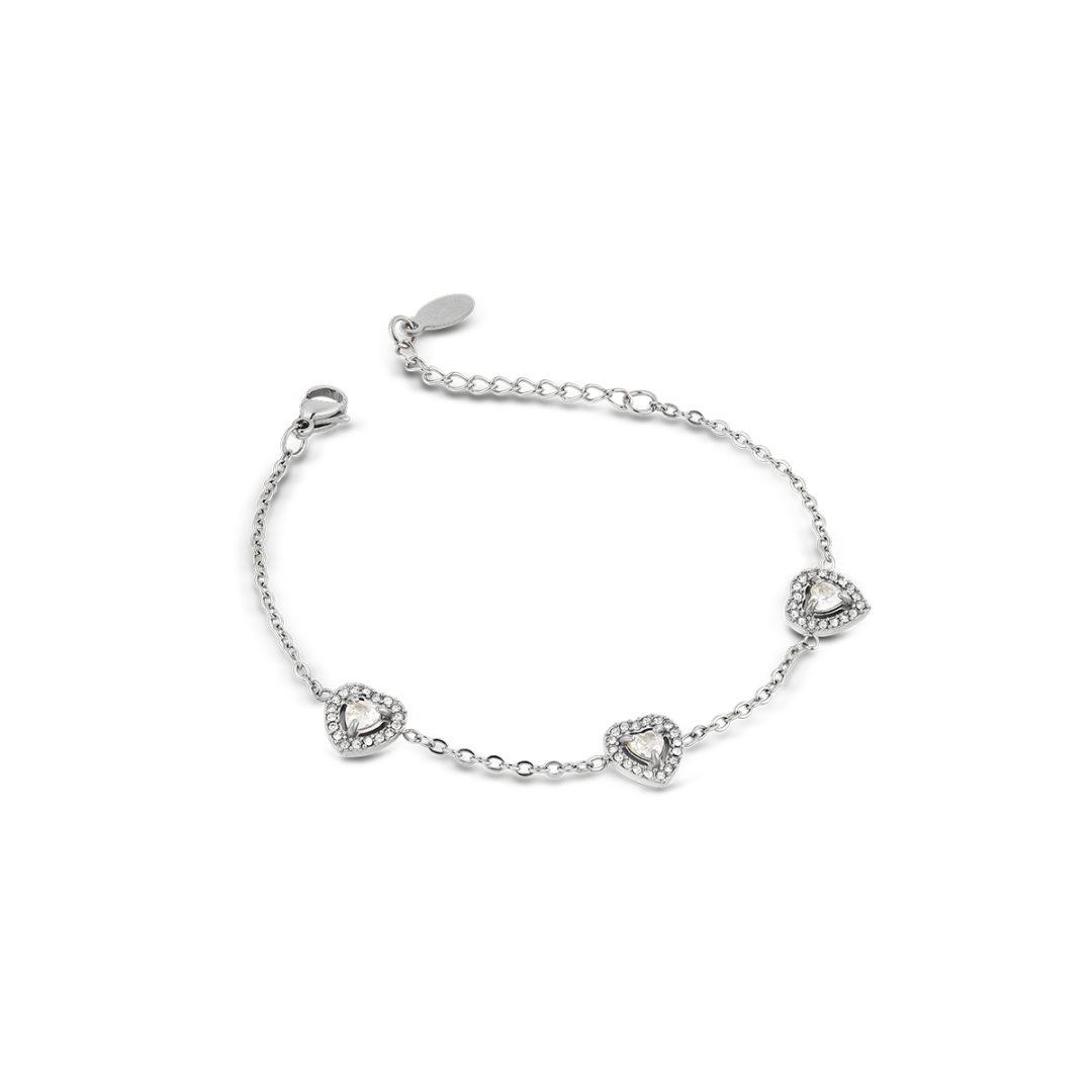 ARIEL bracciale catena con dettagli cuore con cristalli - immagine 3