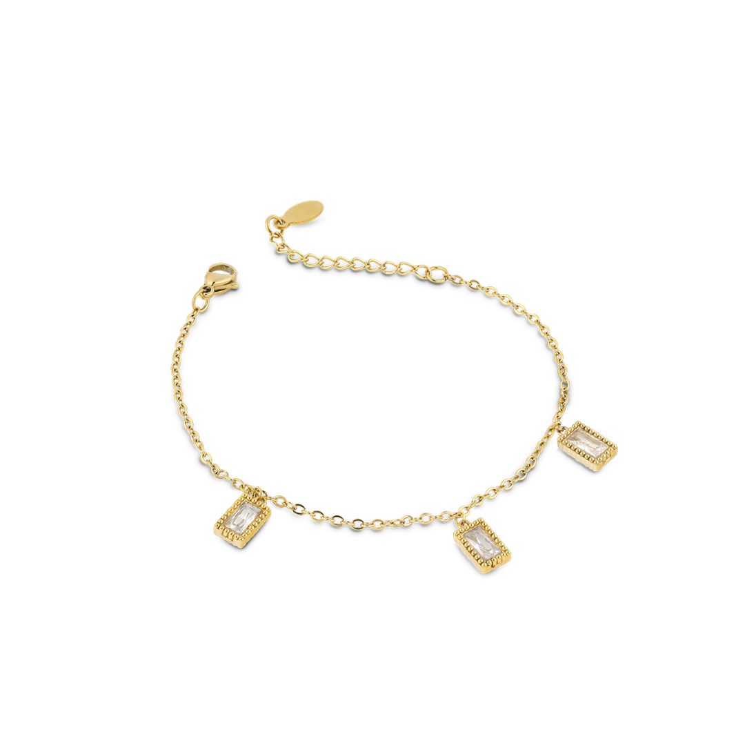 ARIEL chain bracelet with rectangular crystal pendants