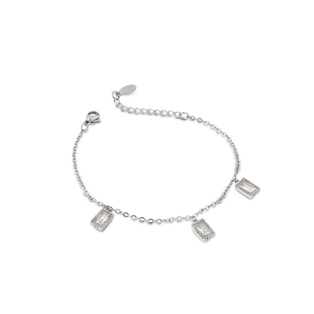ARIEL chain bracelet with rectangular crystal pendants - Image 3