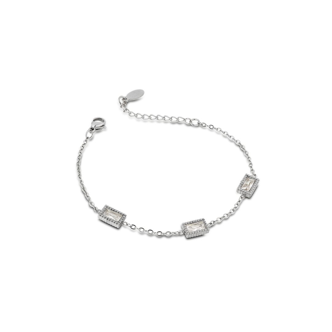 ARIEL bracciale catena con dettagli rettangolo con cristalli - immagine 3