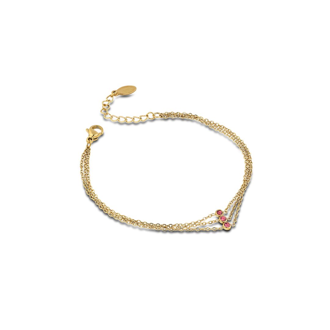 ARIEL bracciale tre fili con dettaglio centrale con cristalli