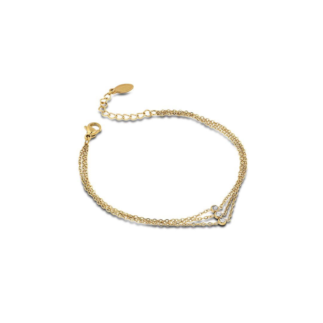ARIEL bracciale tre fili con dettaglio centrale con cristalli - immagine 3