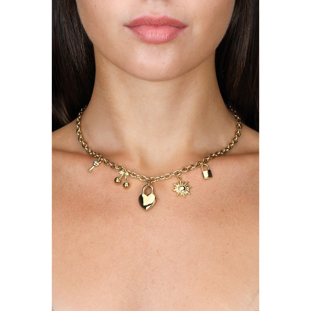 MY SIMBOLS collana cinque charms cuore - immagine 2