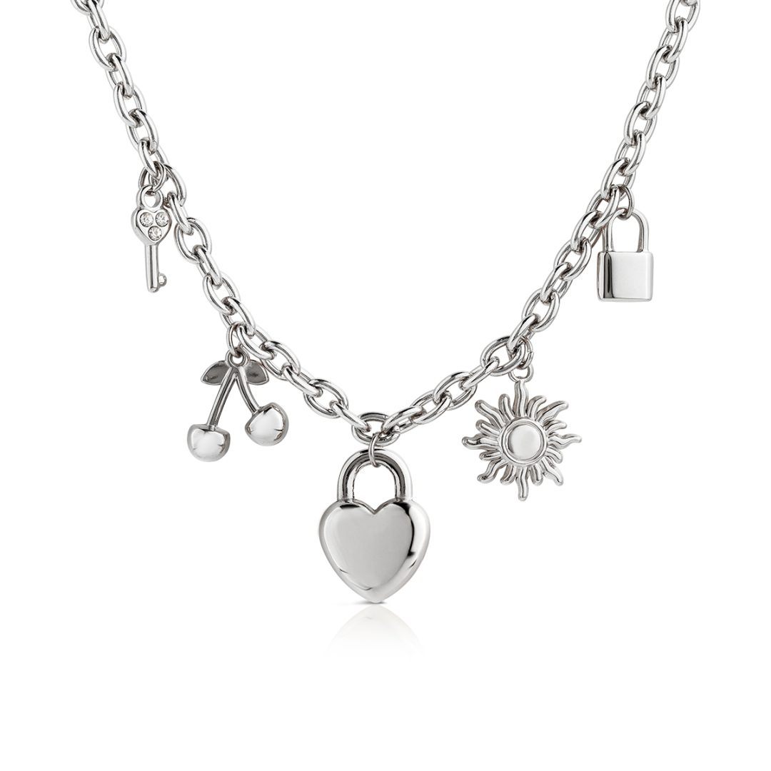 MY SIMBOLS collana cinque charms cuore - immagine 3