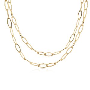 LINK collana catena link ovale martellata 85+5 cm