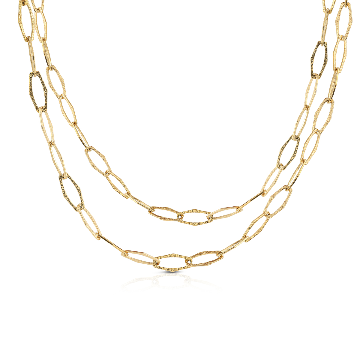 LINK hammered oval-link chain necklace, 85+5 cm