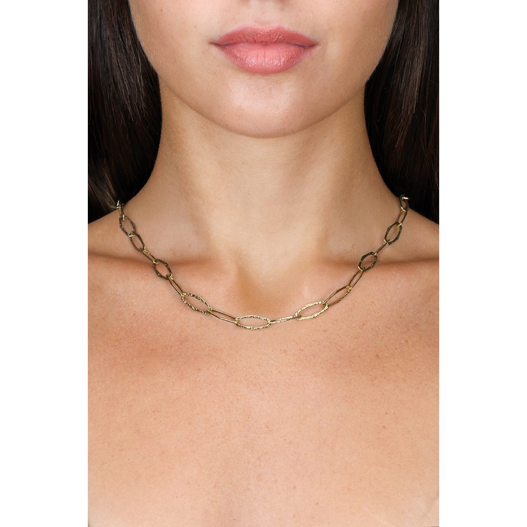 LINK collana catena forma ovale martellata - immagine 2