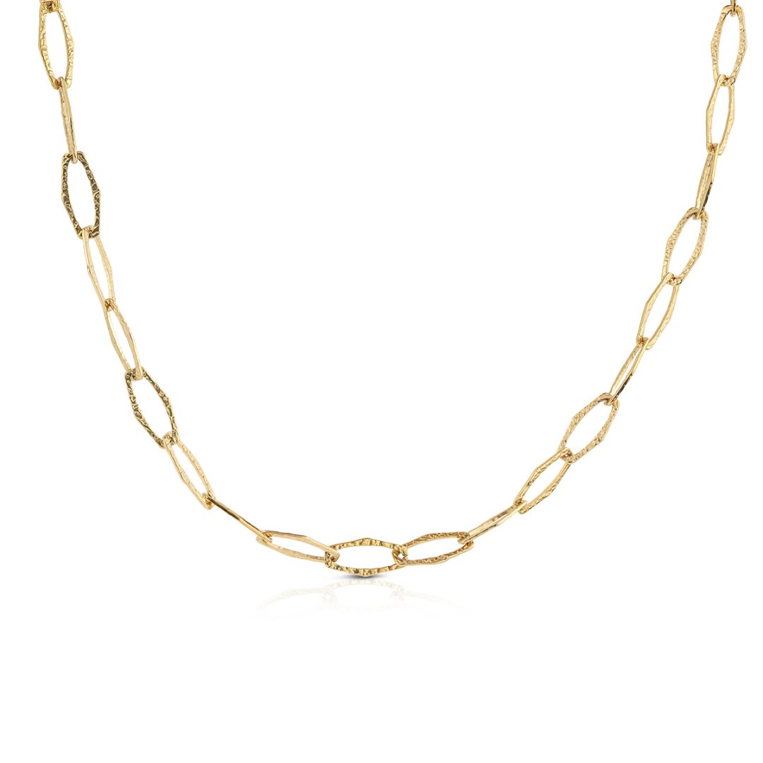 LINK collana catena forma ovale martellata