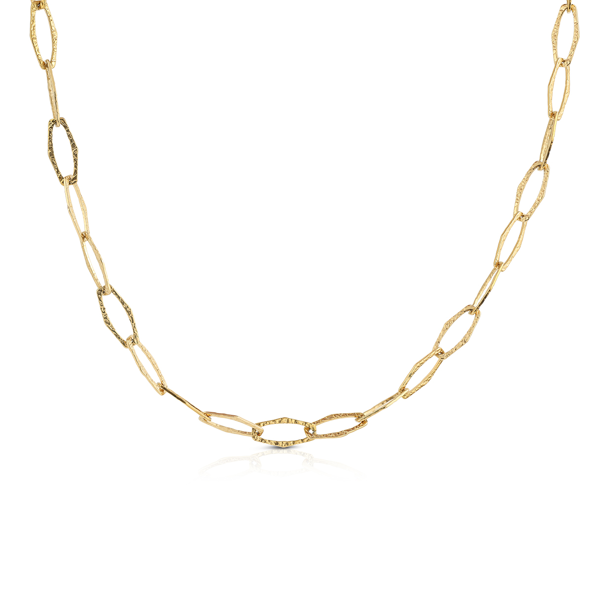 LINK Hammered oval chain necklace