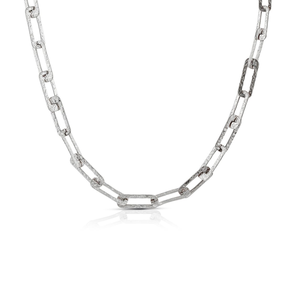 LINK collana catena forma rettangolare martellata - immagine 3