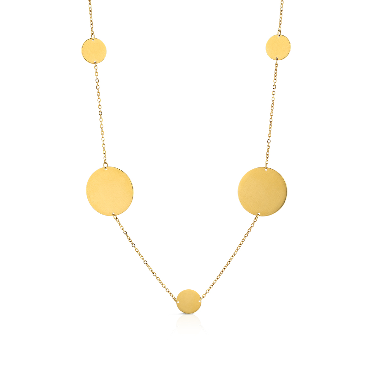 ROUND chain necklace with circles 50+5 cm