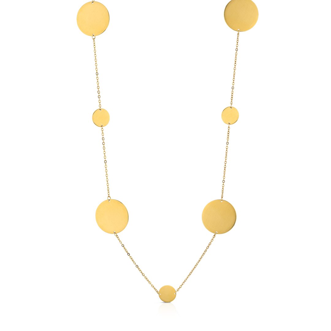 ROUND collana catena con cerchi 101+5 cm