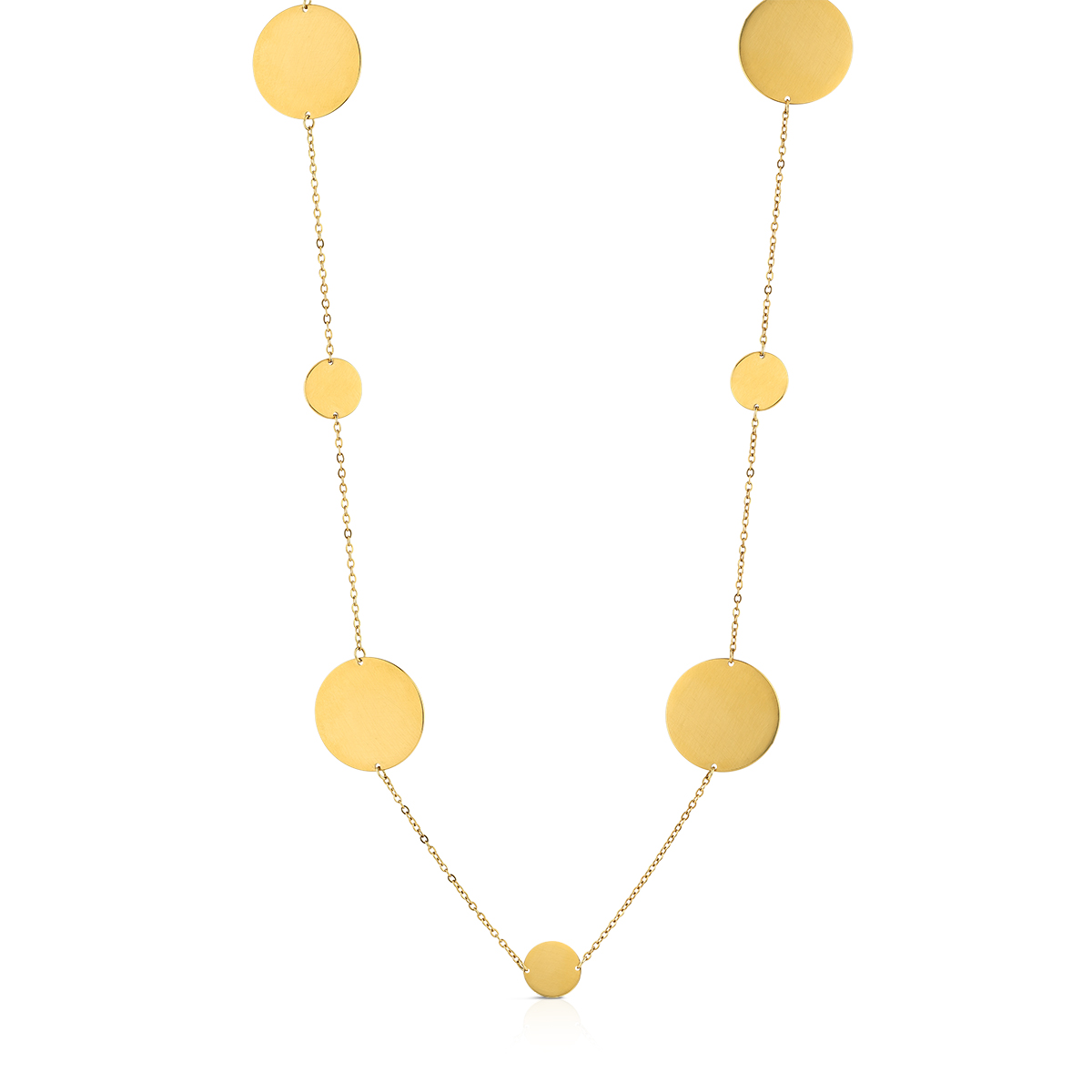 ROUND chain necklace with circles 101+5 cm