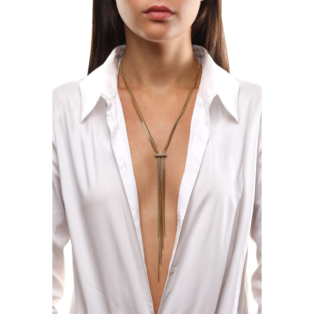 MULTILINE collana catena schiava con link centrale - immagine 2