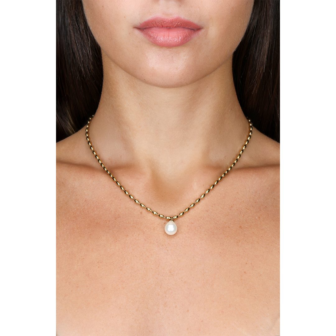 PURE PEARL collana catena con pendente perla - immagine 2