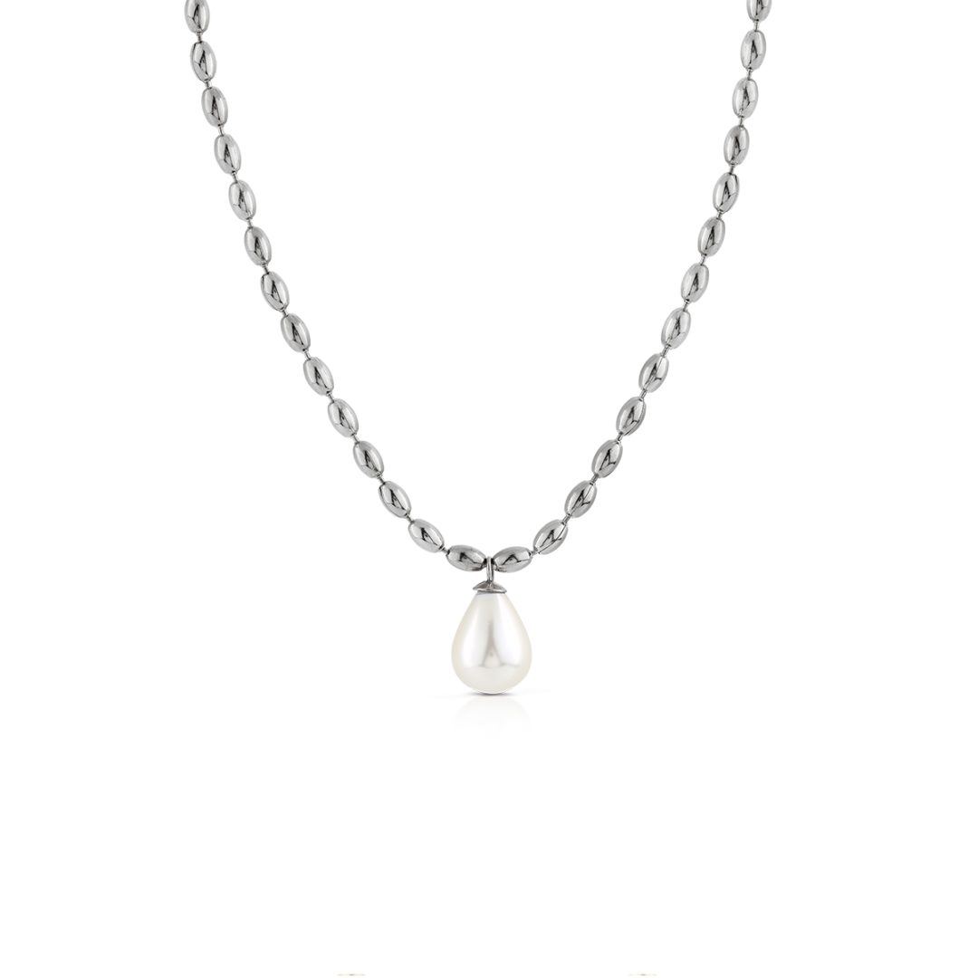 PURE PEARL collana catena con pendente perla - immagine 3