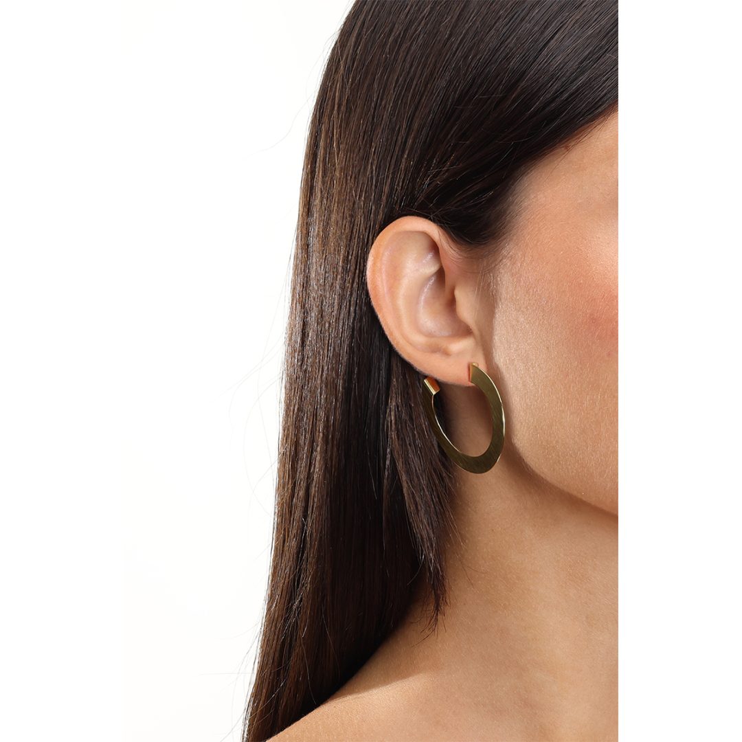 BOLD flat hoop earrings 4.5 cm - Image 2