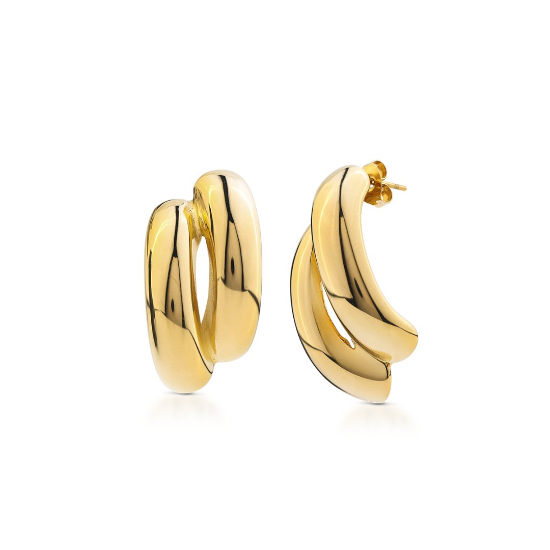 BOLD rounded double-link earrings