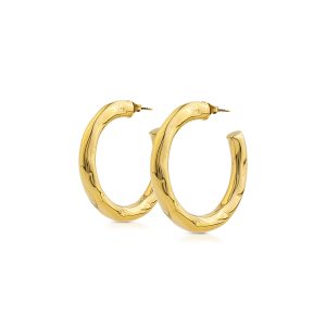 BOLD hammered domed hoop earrings