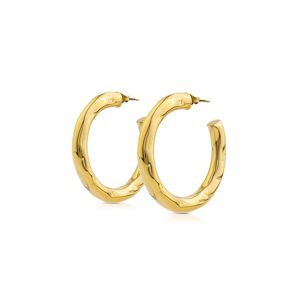 BOLD hammered domed hoop earrings