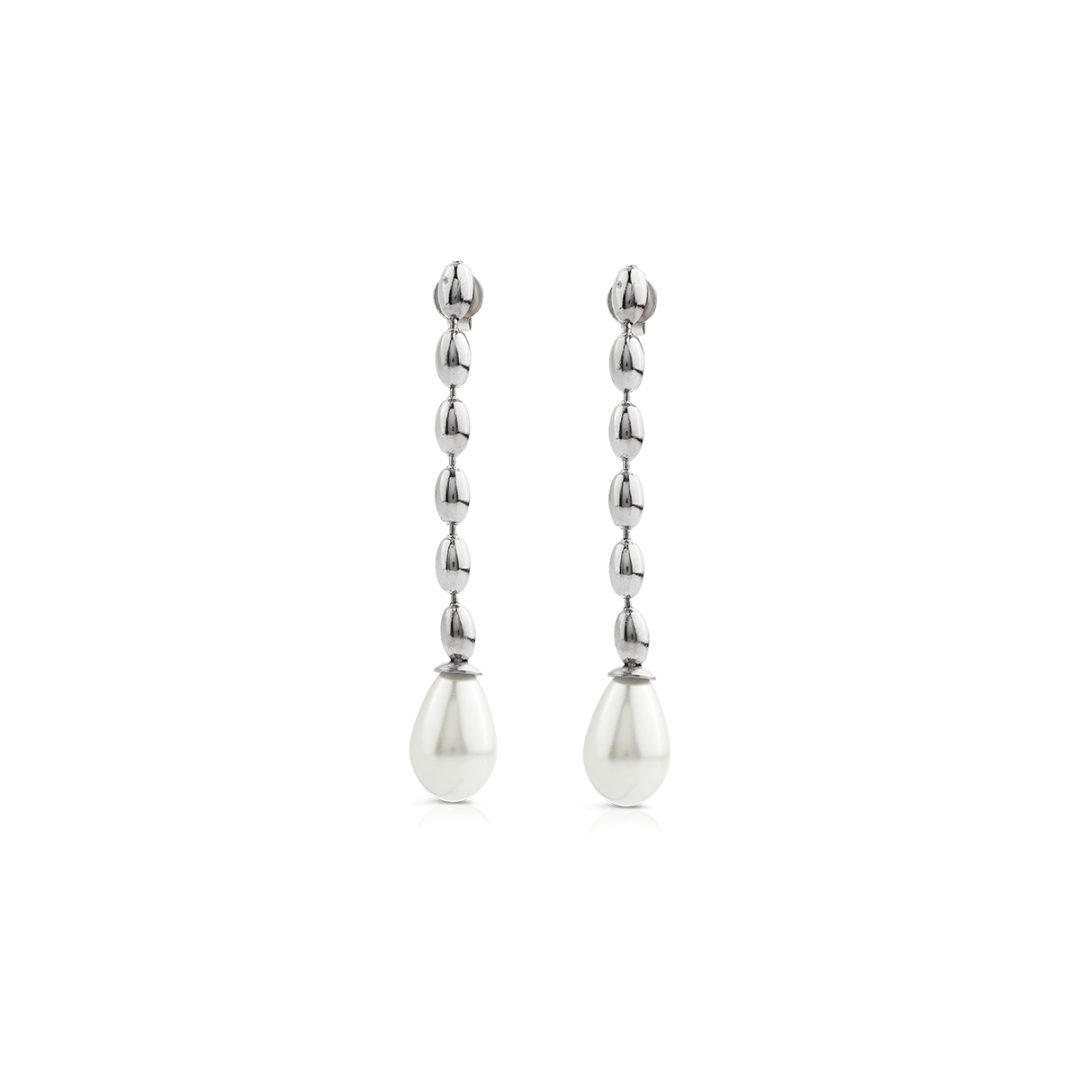 PURE PEARL chain and pearl pendant earrings - Image 3