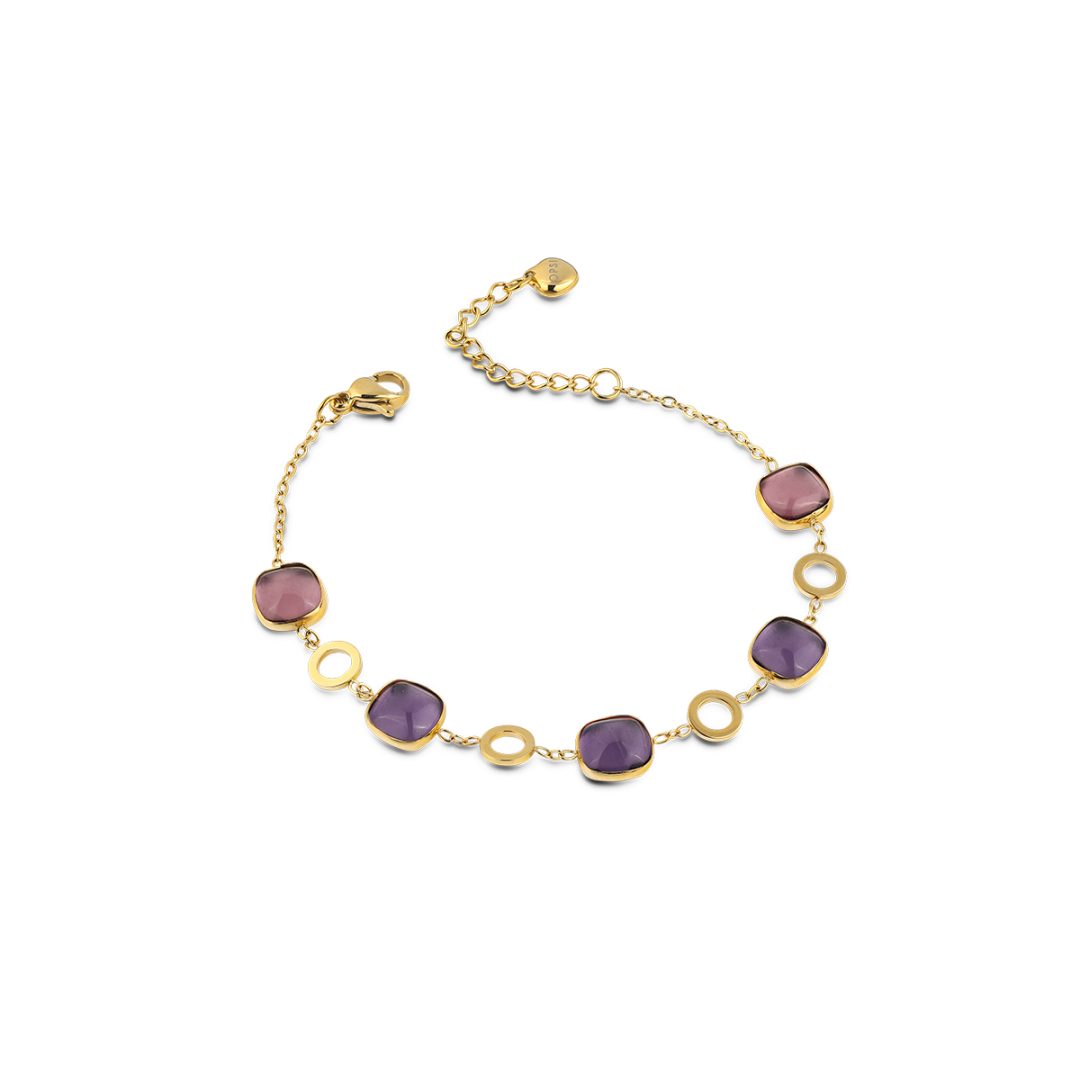 MOSAIC chain bracelet with colored stones