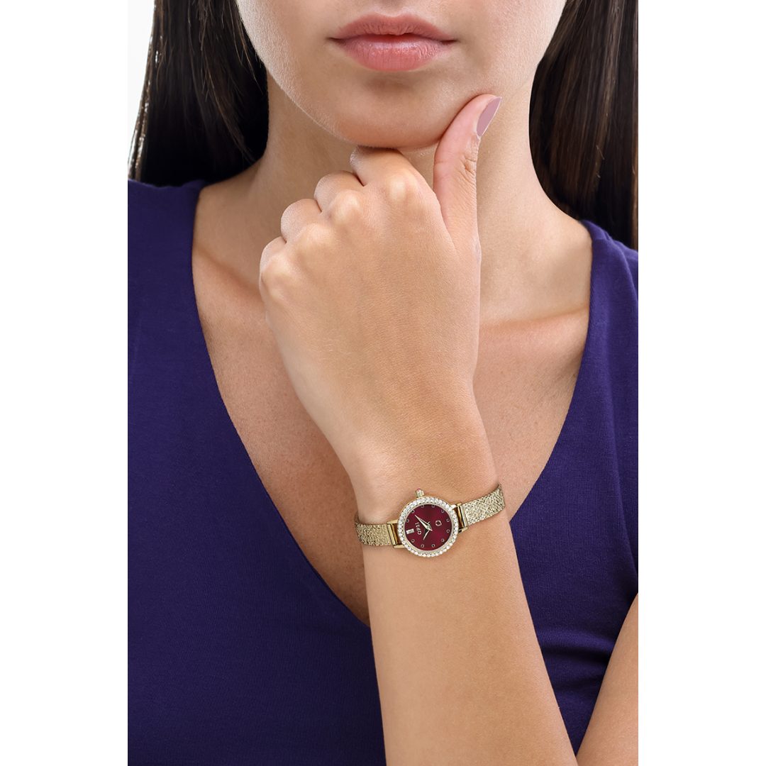 ALLURE watch with a metal case and diamond-cut mesh bracelet. - Image 2